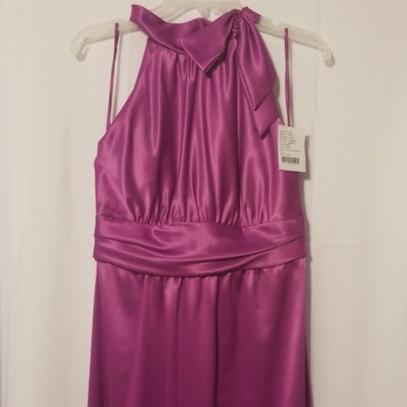 Amsale Cerise color Charmeuse Gown - Picture 10 of 17